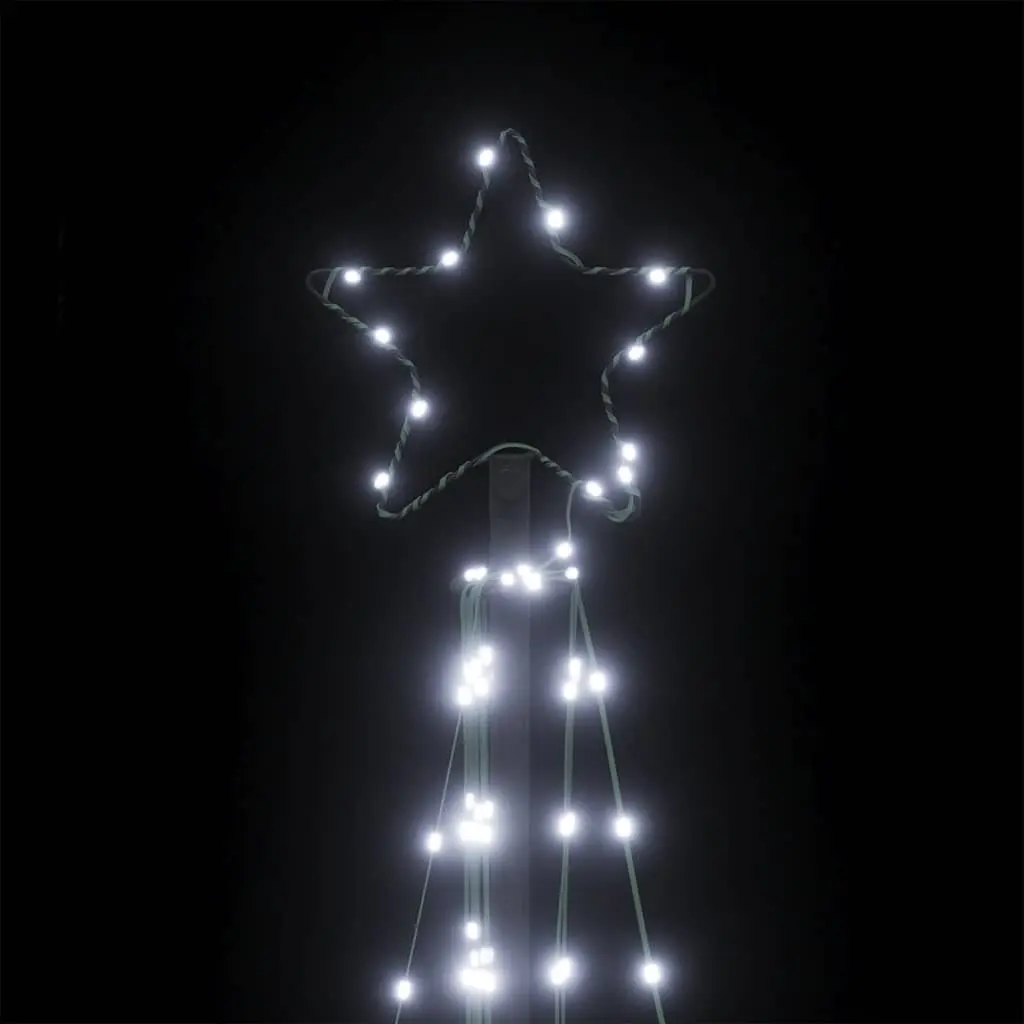 LED Christmas Tree 187cm Cold White 339 Lights 8 Effects Indoor Outdoor