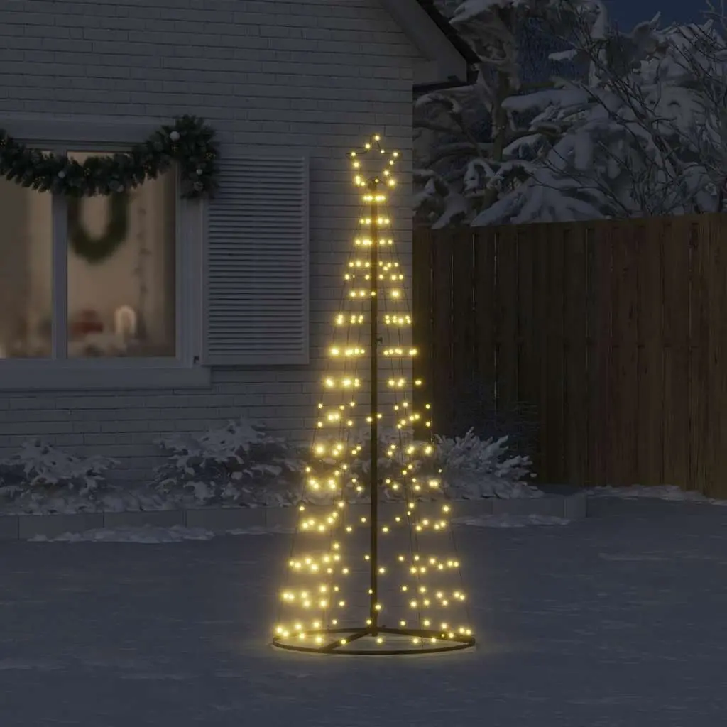 LED Christmas Tree 180cm 200 Lights Warm White 8 Effects Indoor Outdoor Holiday