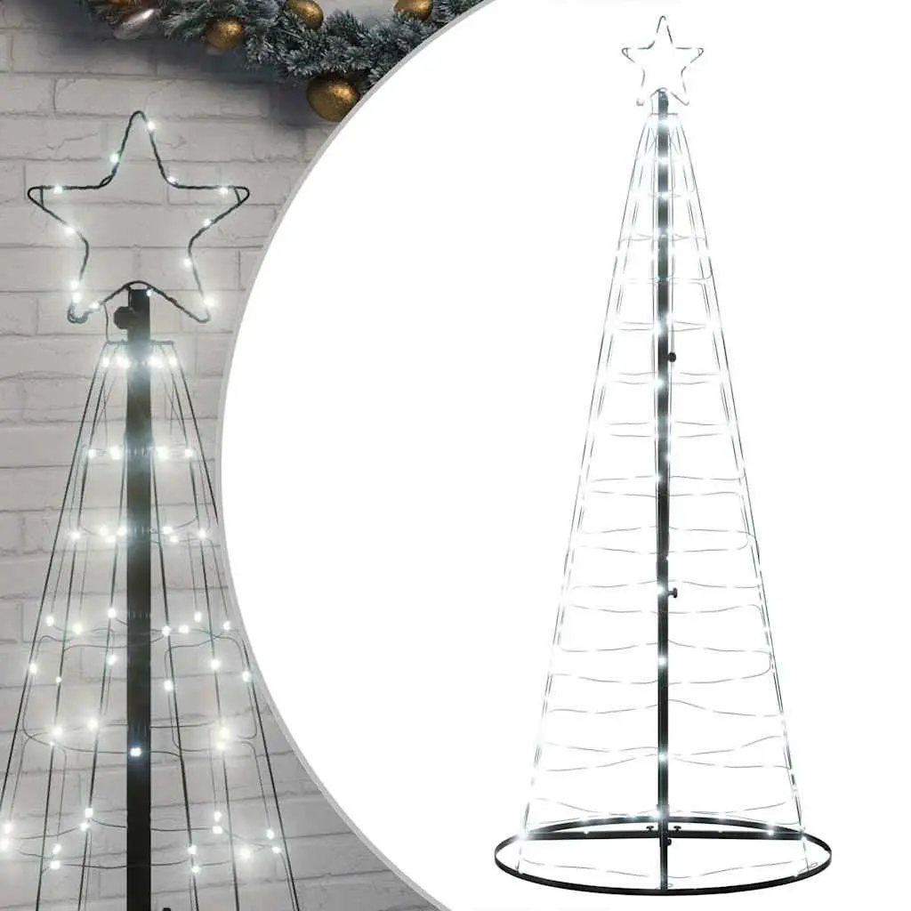 LED Christmas Tree Cold White 180cm 200 Lights 8 Lighting Effects Indoor Outdoor