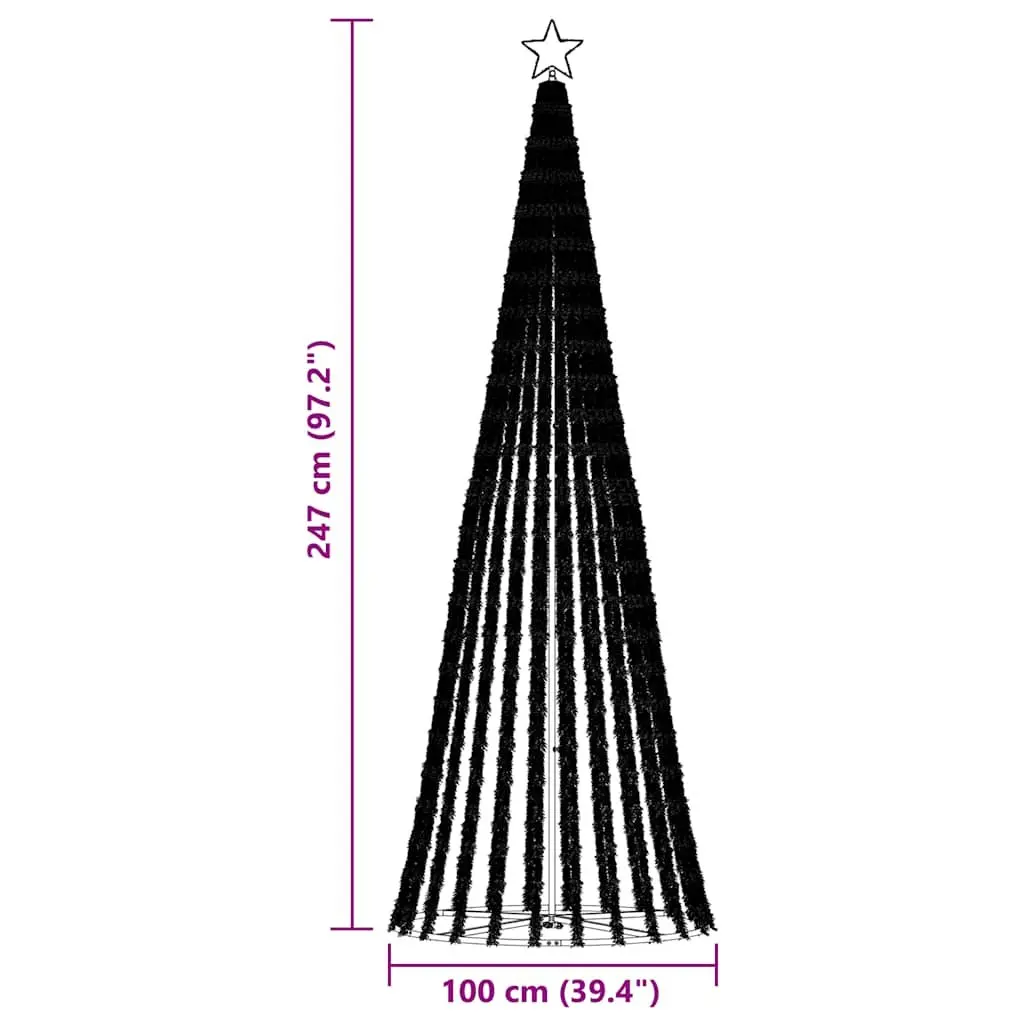 LED Christmas Tree 250cm 475 Warm White Lights 8 Effects Indoor Outdoor