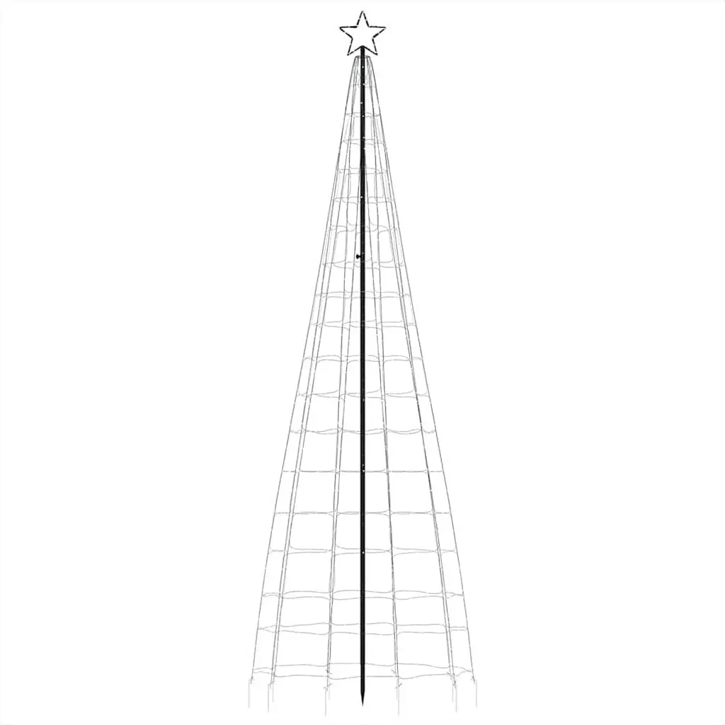 LED Christmas Tree with Spikes 570 Lights Cold White 300cm Indoor Outdoor