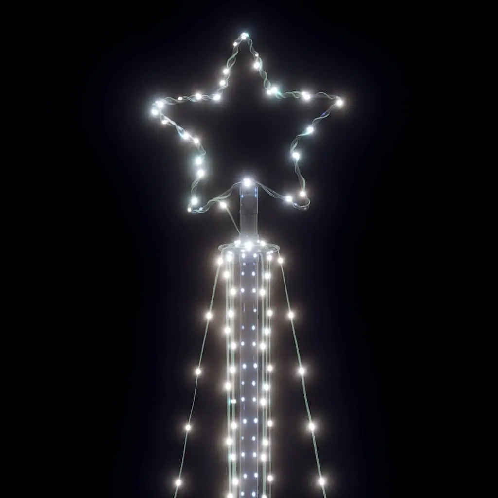 LED Christmas Tree 240cm 483 Cold White Lights 8 Modes Indoor Outdoor Holiday