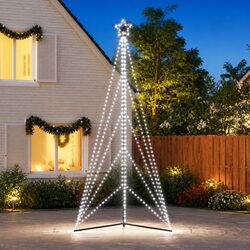 LED Christmas Tree 615 Cold White Lights 8 Effects Indoor Outdoor Holiday Decor