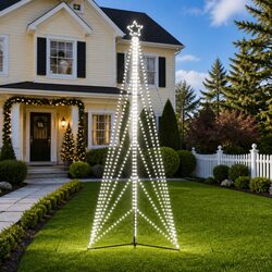LED Christmas Tree 861 Cold White Lights 8 Effects Indoor Outdoor Decoration