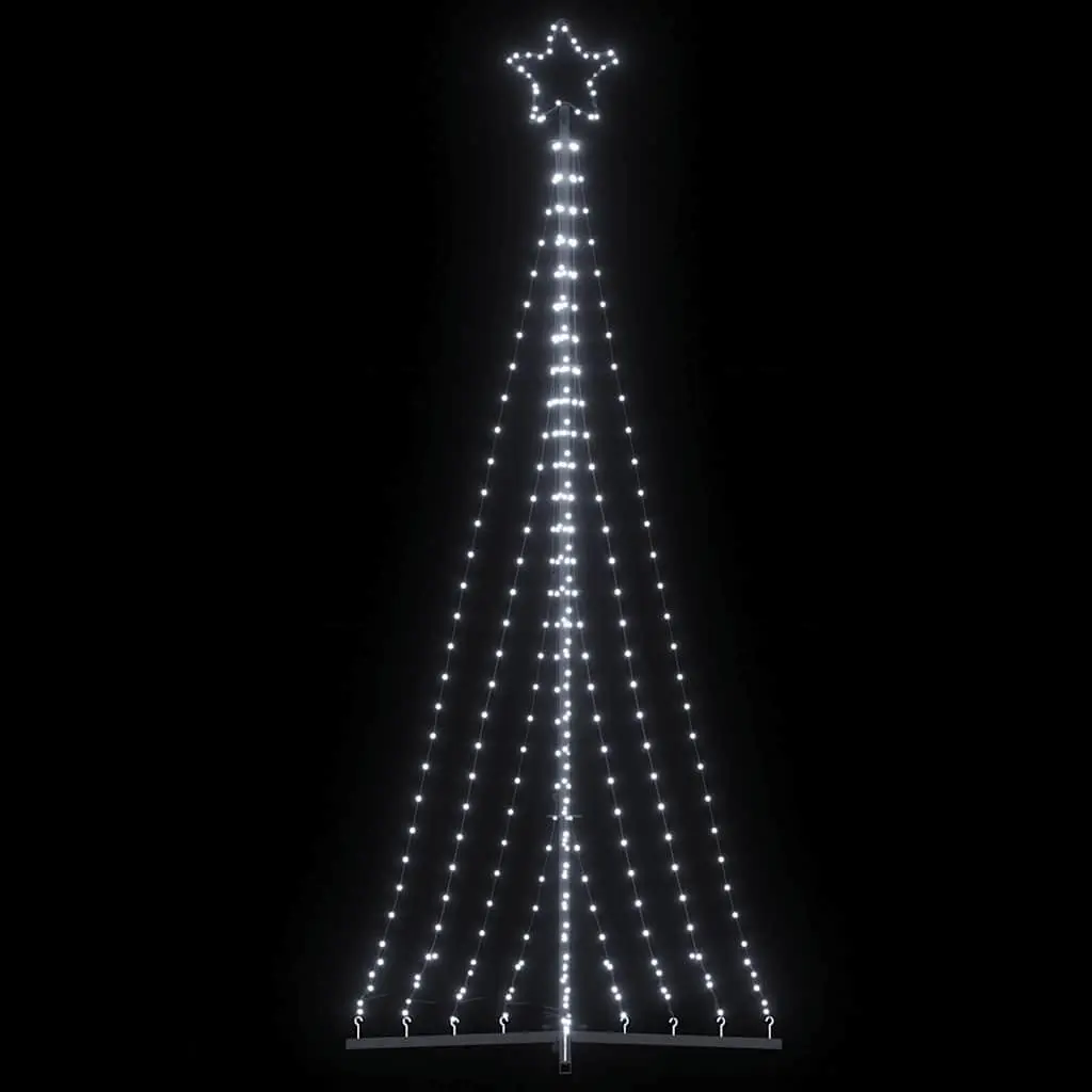 LED Christmas Tree 240cm 447 Cold White Lights 8 Effects Indoor Outdoor