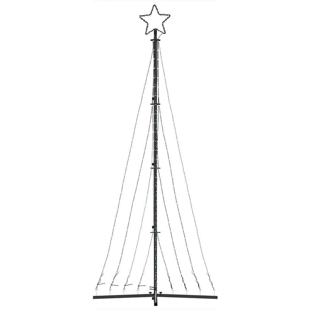 LED Christmas Tree 240cm 447 Cold White Lights 8 Effects Indoor Outdoor