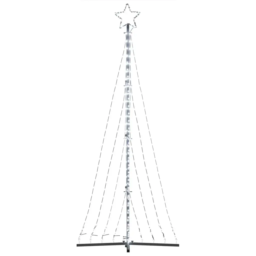 LED Christmas Tree 240cm 447 Cold White Lights 8 Effects Indoor Outdoor