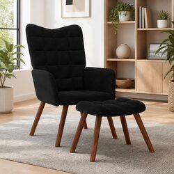 Black Velvet Armchair and Footstool: Practical Home Solutions