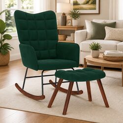 Versatile Green Velvet Rocking Chair for Any Room