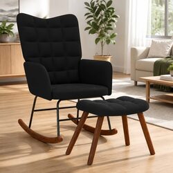 Functional Rocking Chair with Stool for Everyday Use