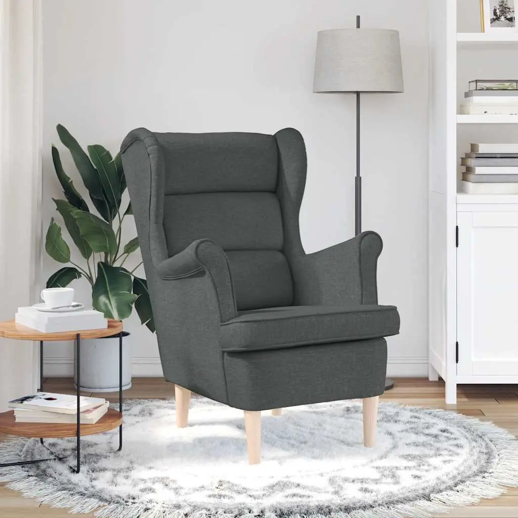 Armchair Dark Grey Lounge Seat Comfortable Relaxing Chair Home Living Room