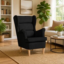 Versatile Black Armchair for Living Areas and Offices