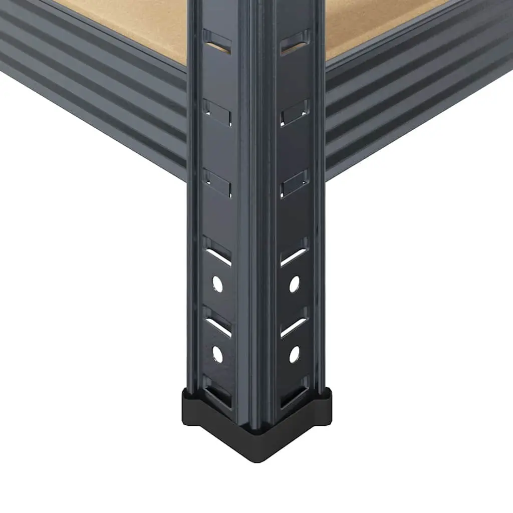 5 Layer Adjustable Storage Shelf Engineered Wood Anthracite Steel Frame Height Adjustable