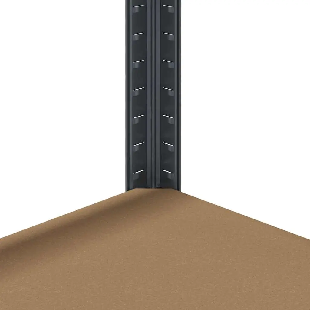 5-Tier Shelving Units Engineered Wood Anthracite Steel Frame Adjustable Height 2 Pieces
