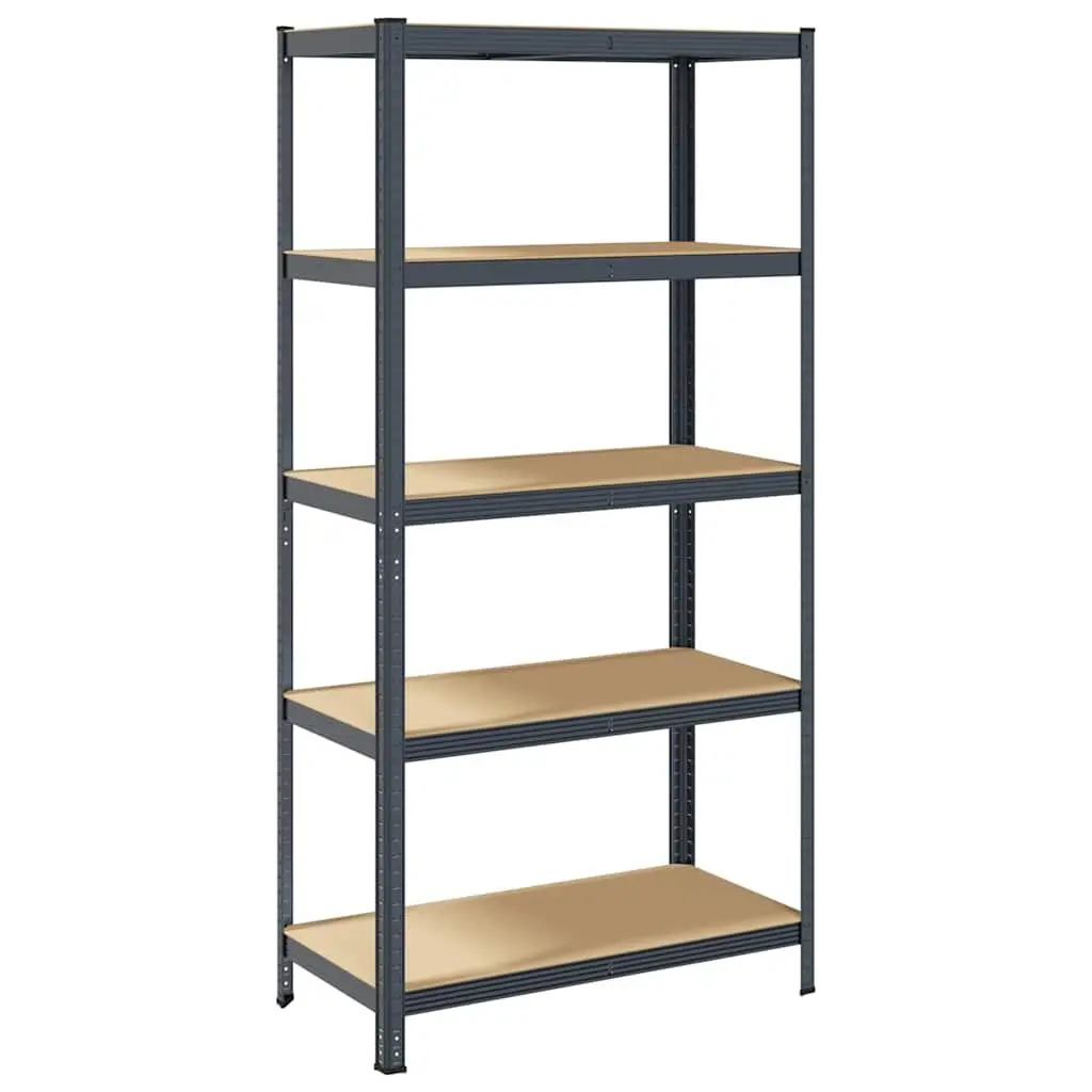 5 Layer Storage Shelf Steel Frame Engineered Wood Anthracite Adjustable Height