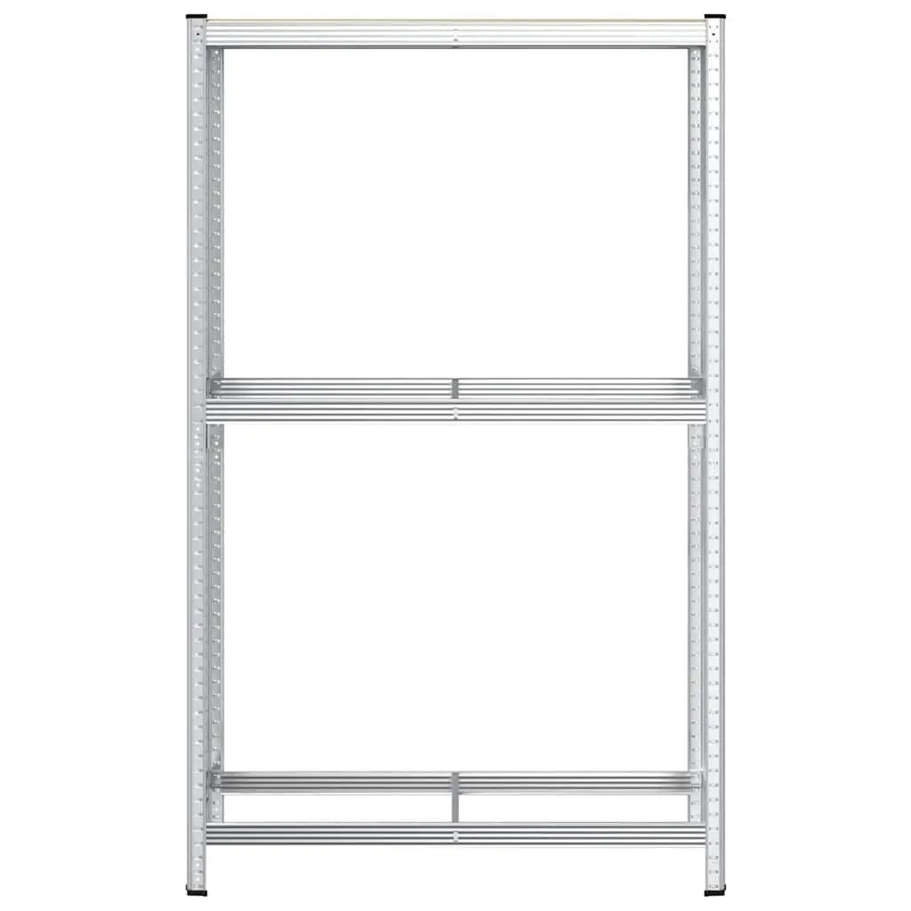 2-Layer Steel Tyre Shelf Storage Rack 110cm W x 40cm D x 180cm H Silver