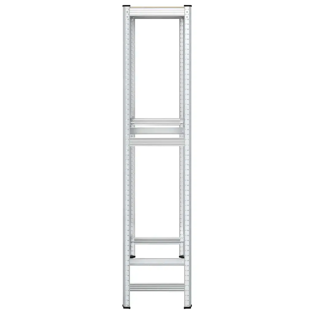 2-Layer Steel Tyre Shelf Storage Rack 110cm W x 40cm D x 180cm H Silver