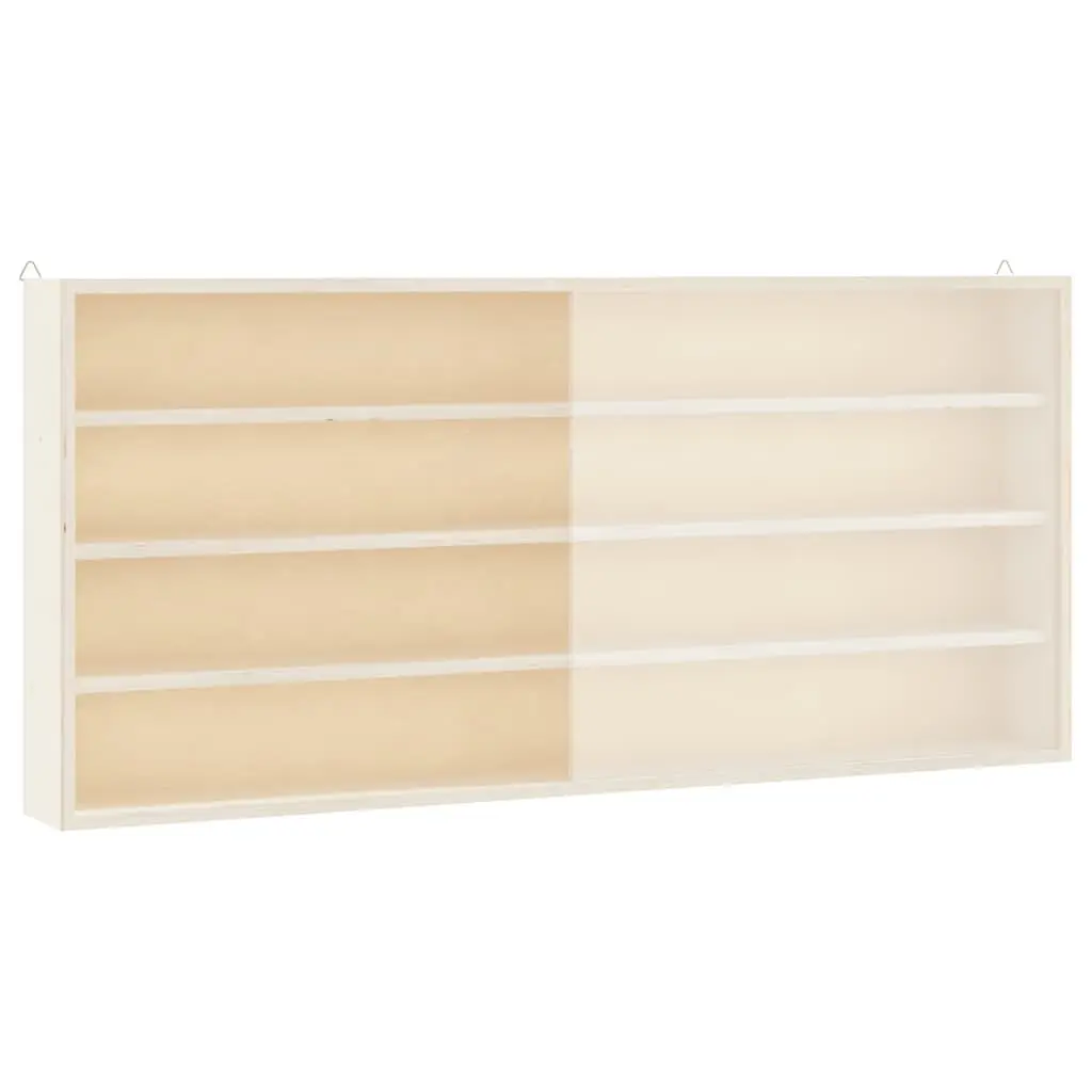 Wooden Wall Mounted Display Case Plywood 4 Shelves Brown