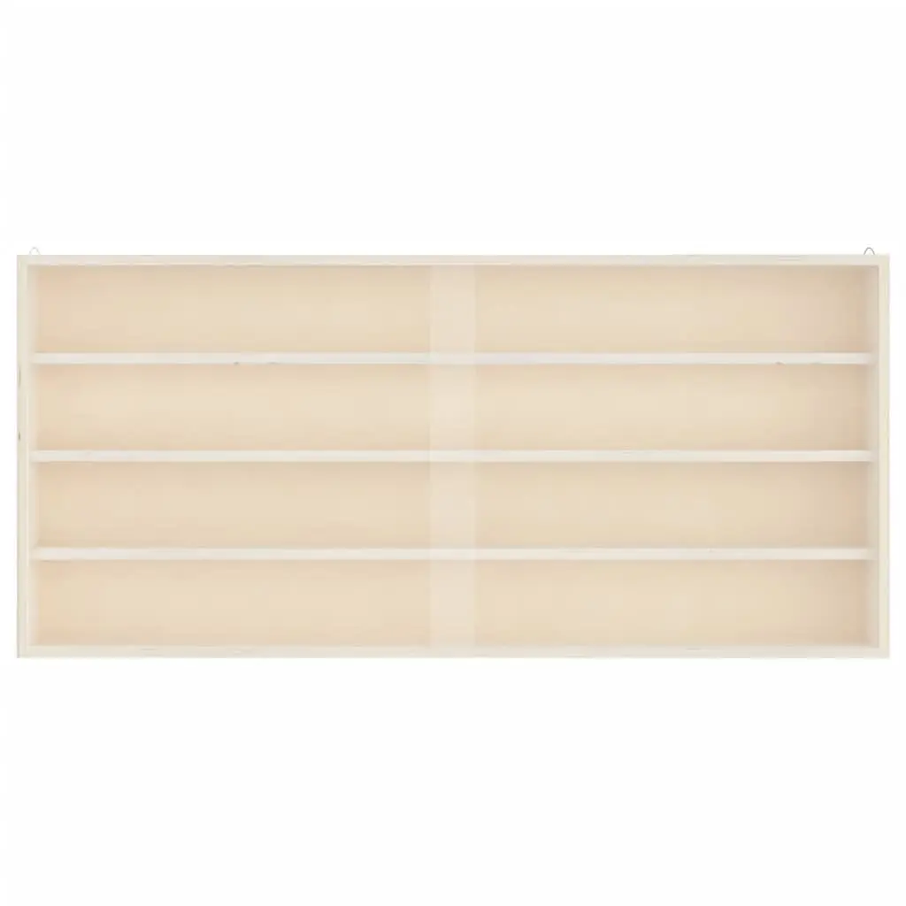 Wooden Wall Mounted Display Case Plywood 4 Shelves Brown