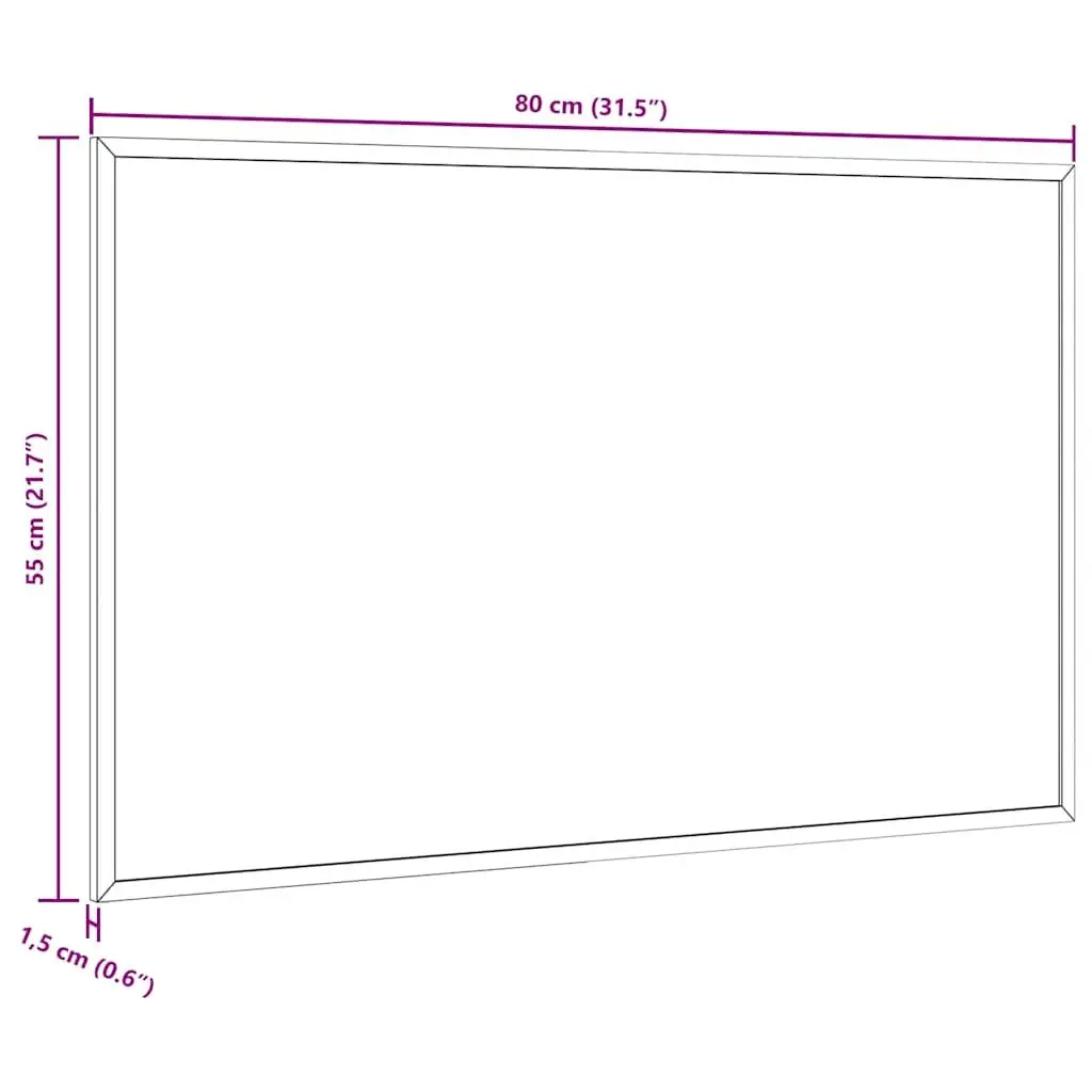 Magnetic Whiteboard Dry Erase Board Lacquer Coated 80x55 cm Solid Pine Wood Frame
