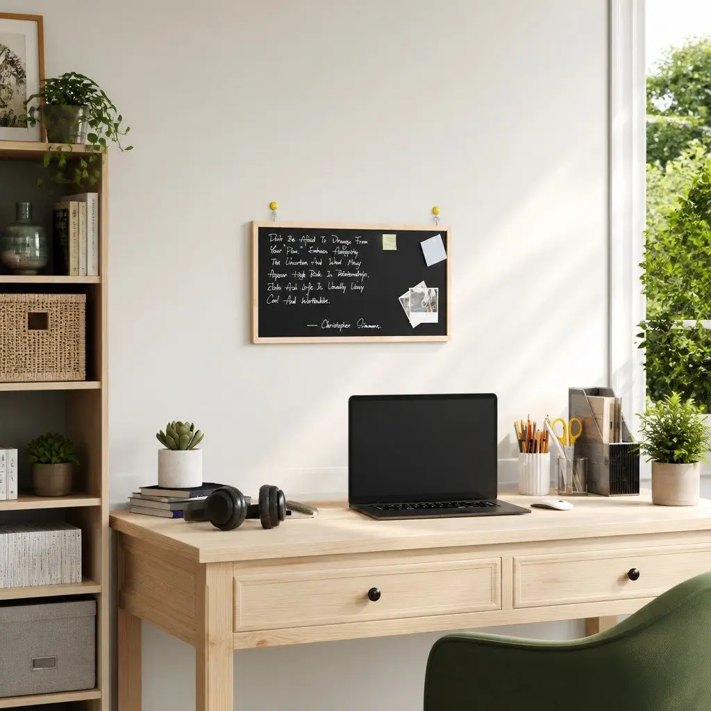 Chalkboard Bulletin Board Pine Wood Frame 60x30cm Vertical Horizontal Wall