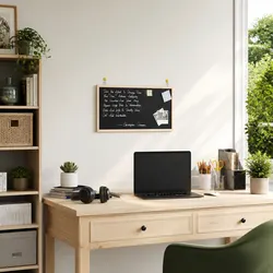 Chalkboard Bulletin Board with Pine Wood Frame 60x30cm Vertical Horizontal Wall