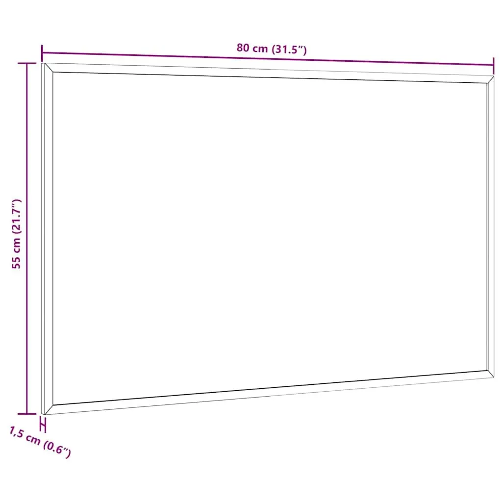 Chalkboard Black Surface Solid Pine Wood Frame 80x55cm Home Office