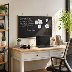 Chalkboard with Pine Wood Frame Black Bulletin Board 100x55cm Home Office
