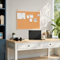Cork Bulletin Board with Pine Frame for Home Use