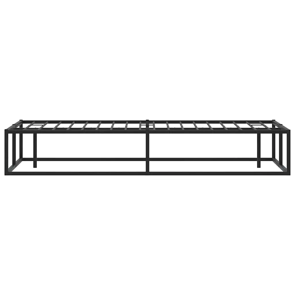 Metal Bed Frame Black 137x187cm Slatted Base for Bedroom with Under Bed Storage
