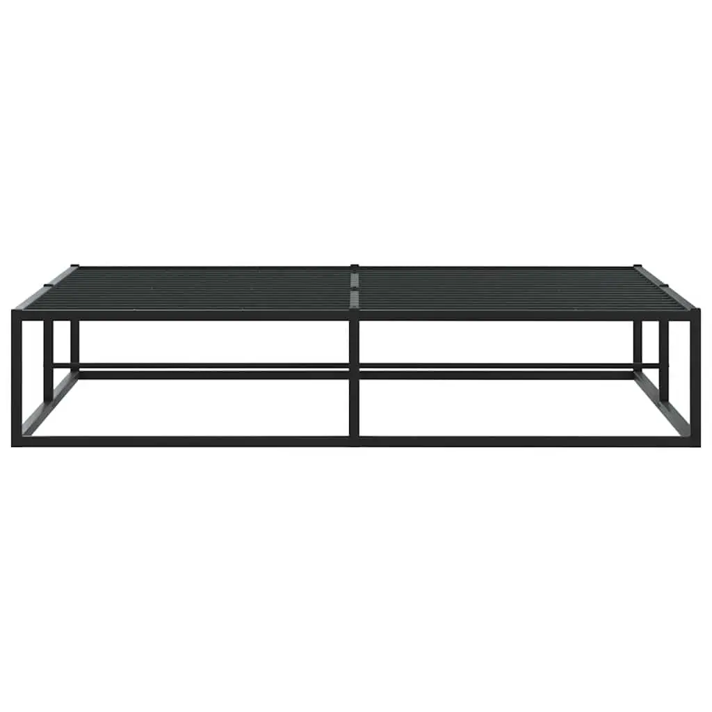 Metal Bed Frame Black 153x203 cm Slatted Base with Underbed Storage