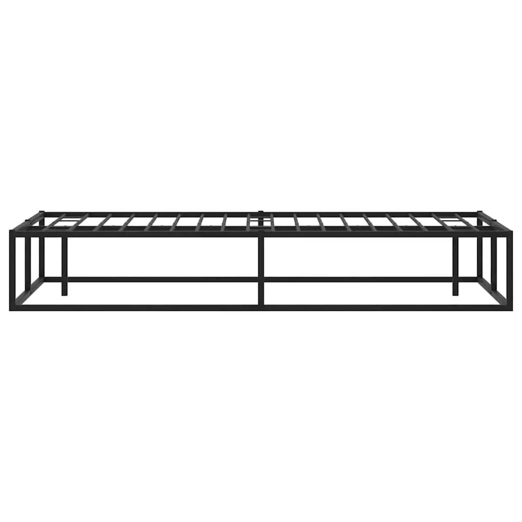 Metal Bed Frame Black 153x203 cm Slatted Base with Underbed Storage
