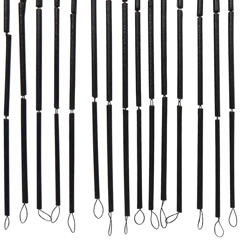 Insect Door Curtain Bamboo Beaded 100x220 cm Multicolour Palm Tree Print
