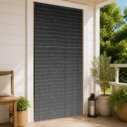 Grey Beaded Bamboo Fly Screen 100x220 cm for Home Use