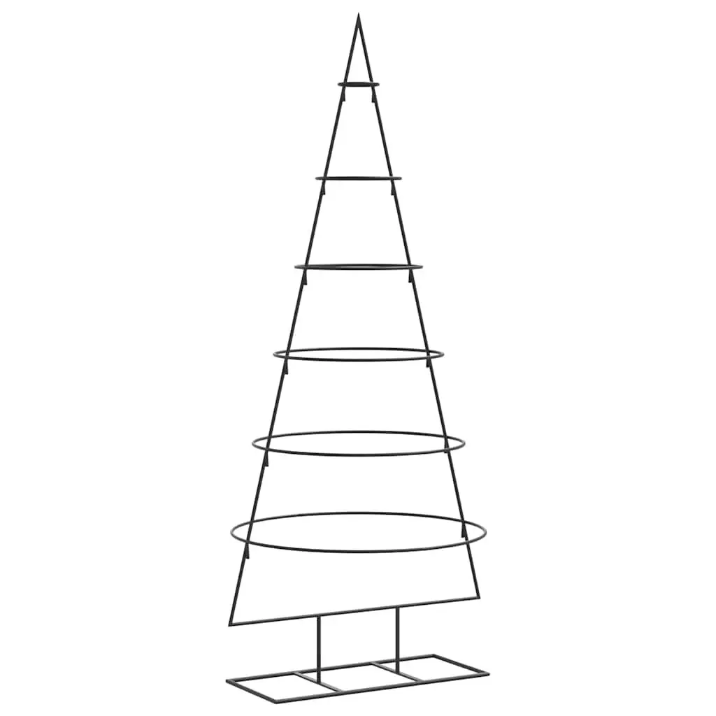 Metal Christmas Tree Frame Steel 150cm Black Modern DIY Seasonal Holiday Decor
