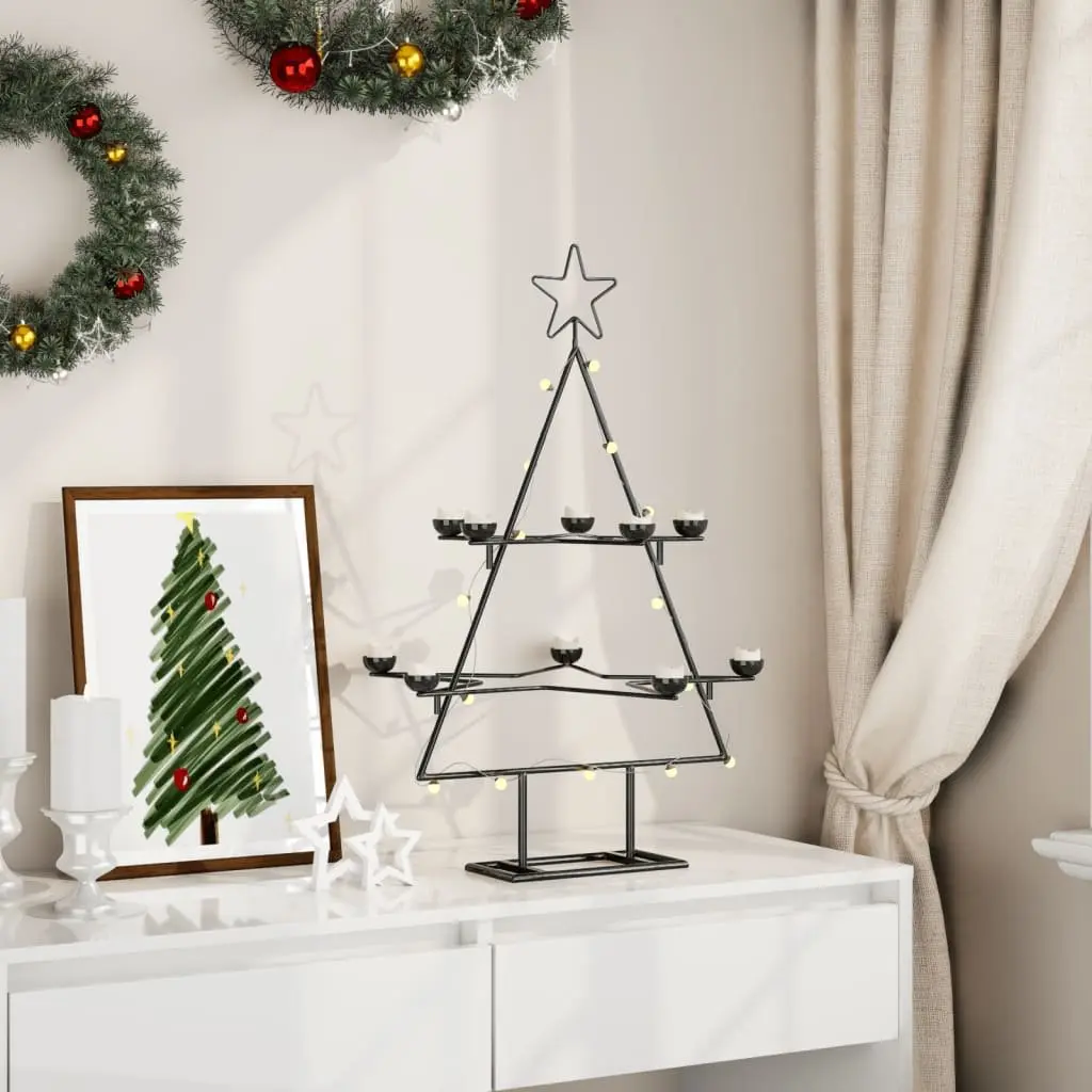Metal Christmas Tree Decoration 75cm Black DIY Modern Holiday Display Stand