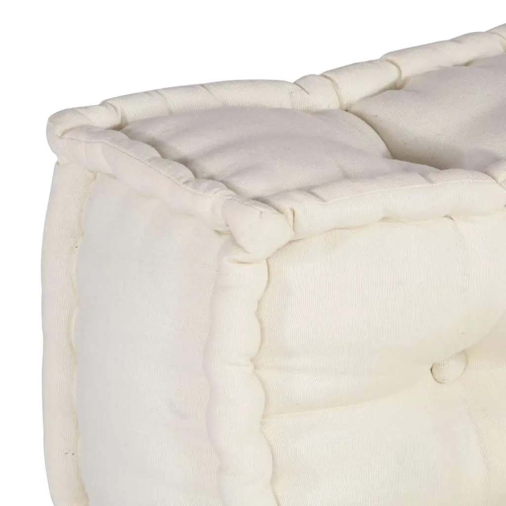 Modular Sofa Unit Cotton Floor Cushion 70x70x54 Cream Soft Seating Lounge