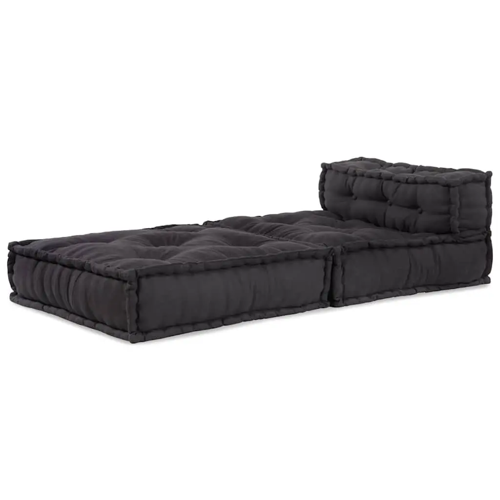 Modular Sofa Unit Foam Filled Anthracite Cotton 70 x 70 x 54 cm