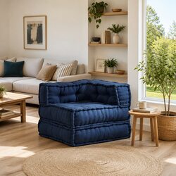 Blue Modular Sofa Unit for Practical Living Spaces