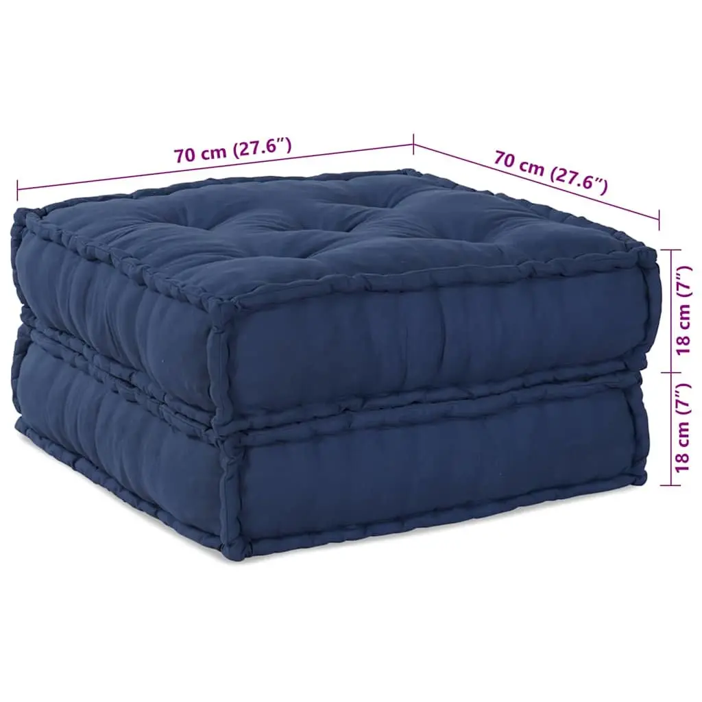 Modular Sofa Unit Fabric Blue 70x70x36cm Indoor Outdoor Lounge Cushion Seating