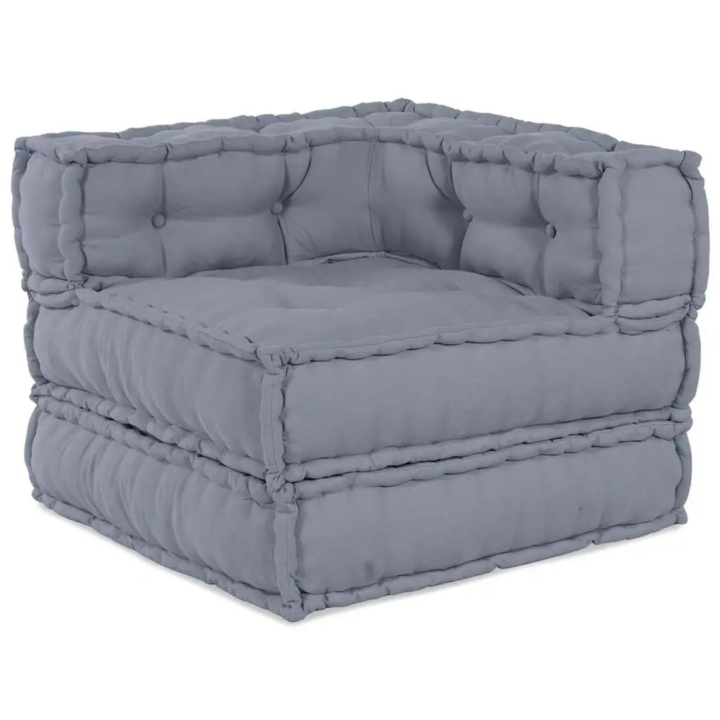 Modular Sofa Unit Fabric 70x70x56cm Grey Indoor Outdoor Lounge Seating