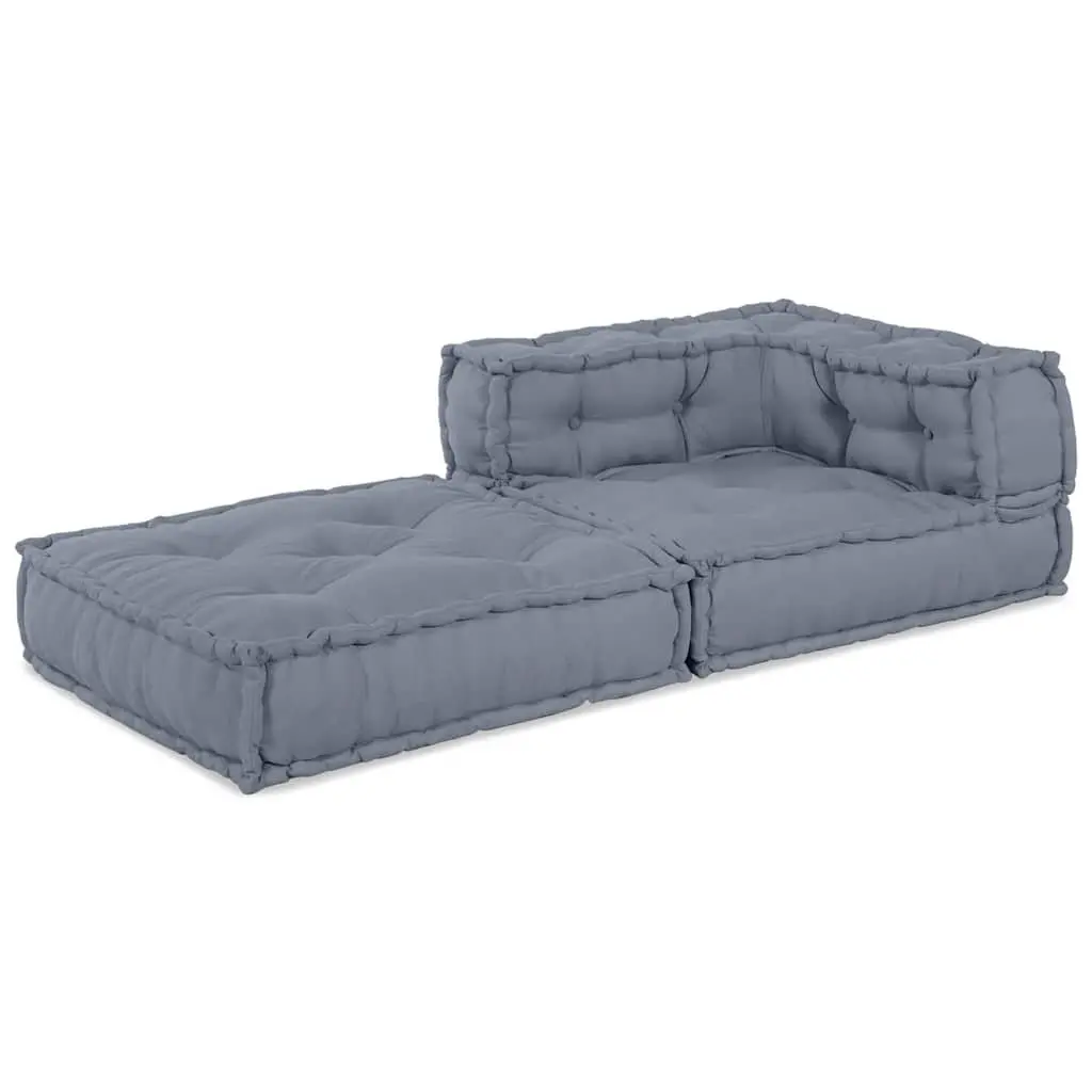 Modular Sofa Unit Fabric 70x70x56cm Grey Indoor Outdoor Lounge Seating
