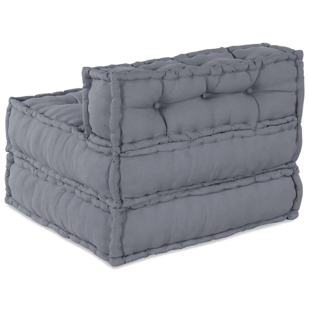Modular Sofa Unit Grey 70x70x56cm Fabric Cushion Seating Indoor Outdoor Lounge