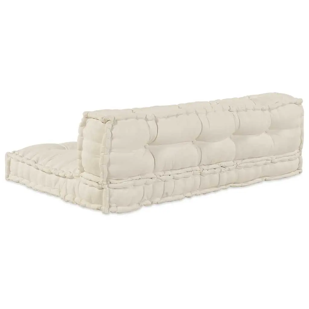 Pallet Sofa Cushion Foam Filled Fabric 120 x 80 x 38 cm Cream 2 Piece Modern Indoor Outdoor Seating