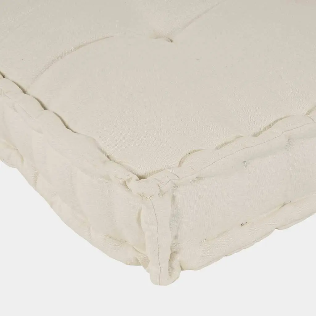 Pallet Sofa Cushion Foam Filled Fabric 120 x 80 x 38 cm Cream 2 Piece Modern Indoor Outdoor Seating