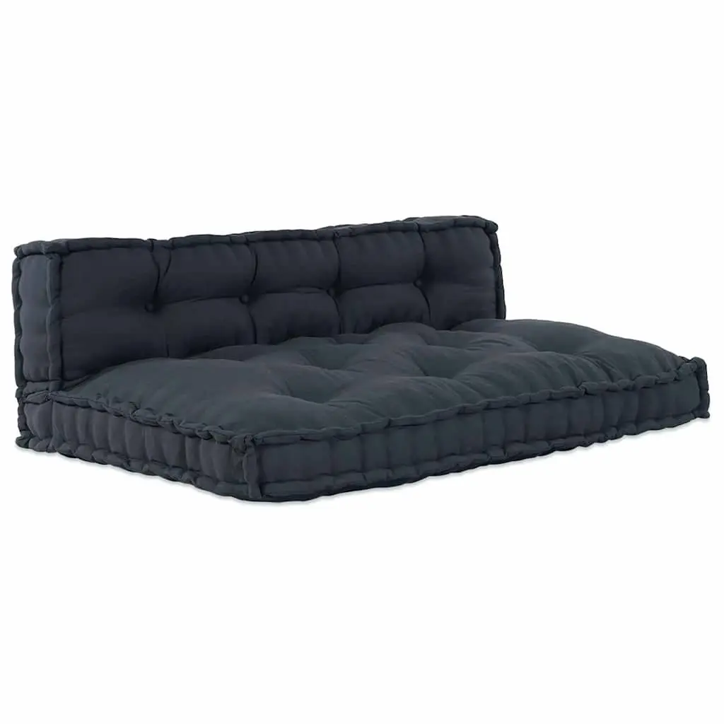 Pallet Sofa Cushion Fabric Upholstery 120 x 80 x 38 cm Anthracite 2 pcs