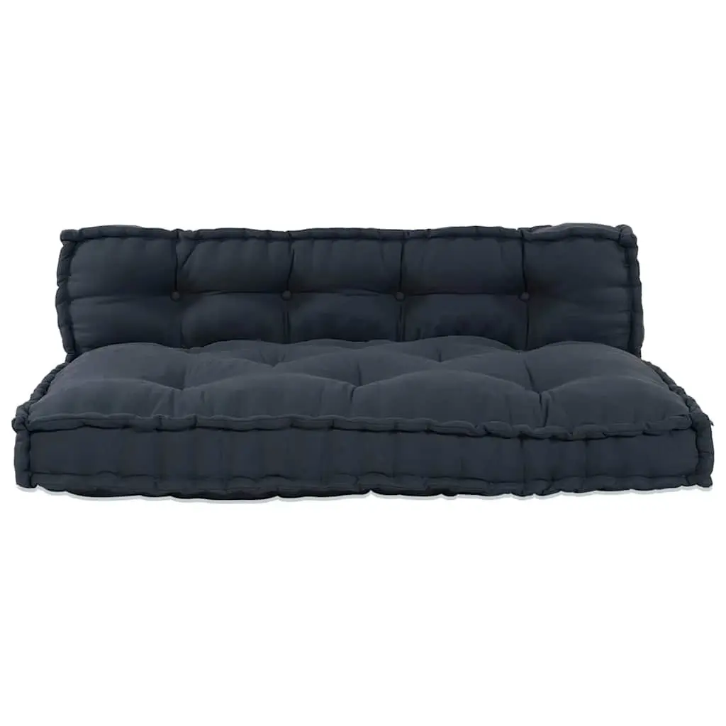 Pallet Sofa Cushion Fabric Upholstery 120 x 80 x 38 cm Anthracite 2 pcs