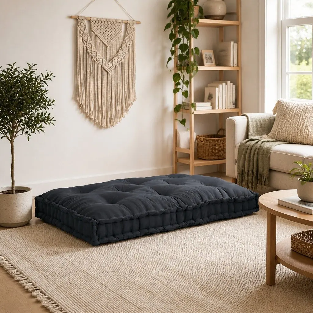 Pallet Sofa Cushion Foam Fabric 120 x 80 x 12 cm Anthracite