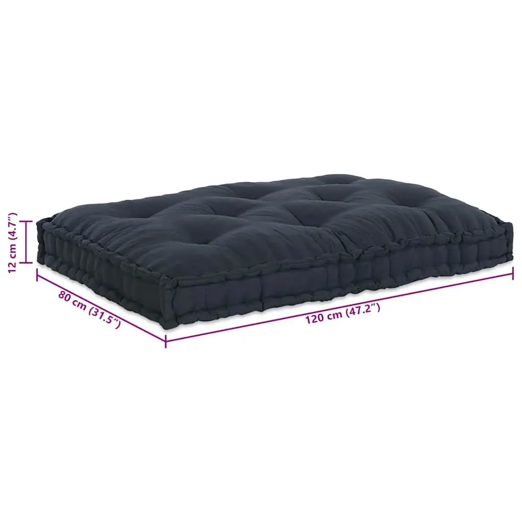 Pallet Sofa Cushion Foam Fabric 120 x 80 x 12 cm Anthracite