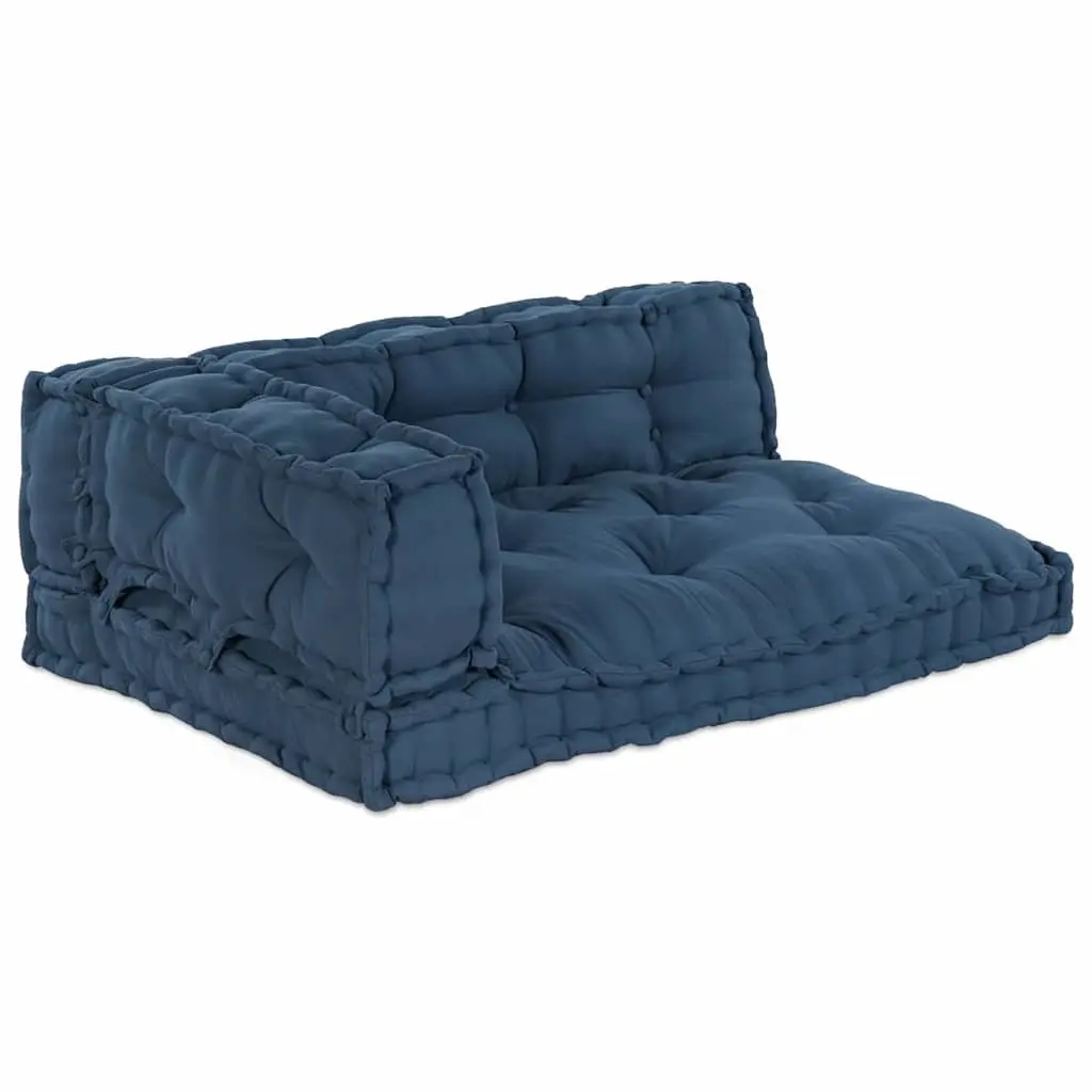 Pallet Sofa Cushion Foam Fabric 120 x 80 x 38 cm Blue 3 Piece